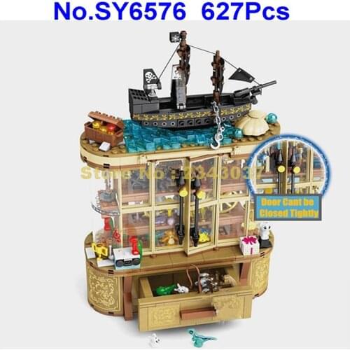 Sy6576 627pcs Cabinet Display Cabinet 7 Building Blocks Toy