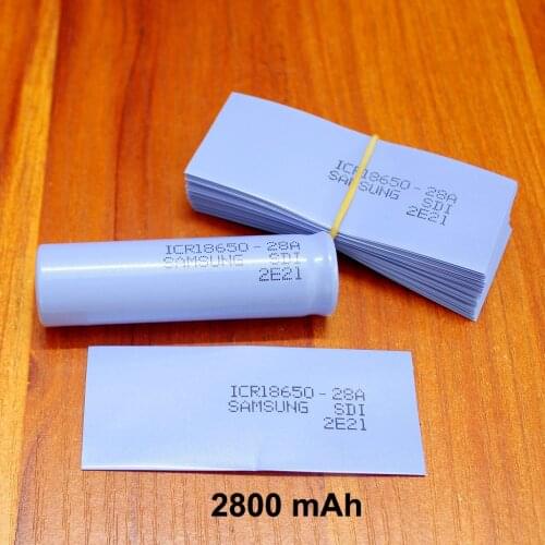 100pcs/lot Lithium Battery Skin Pvc Plastic Heat Shrinkable Tube 18650 Special Shrink Film Insulation Cover 2800mah