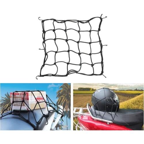 Universal Motorcycle 6 Hooks Luggage Cargo Net Bike Hold down Fuel Tank Luggage Mesh Web Bungee Helmet Bike Tank 2 PCS