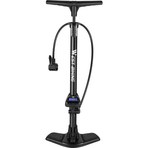 Bicycle Floor Pump with PSI BAR KPA Pressure Gauge Bike Cycling Inflation