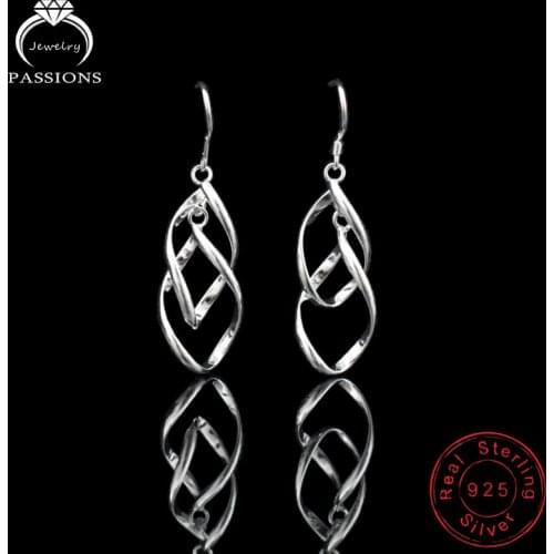 Hot Sale Fashion 925 Sterling Silver Long Curving Leaf Drop Earrings Maxi Elegant Long Dangle Earing Women Trend Earring Jewelry