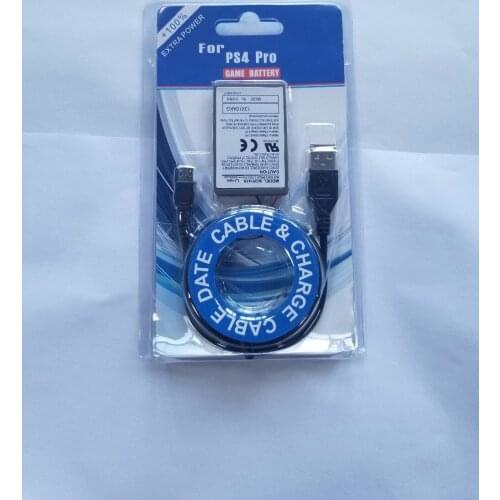 1x PS4 PRO Battery 2000mAh Battery+USB Charger Cable for Sony Wireless Controller Gamepad Li-Ion Lithium Replacement Batteries