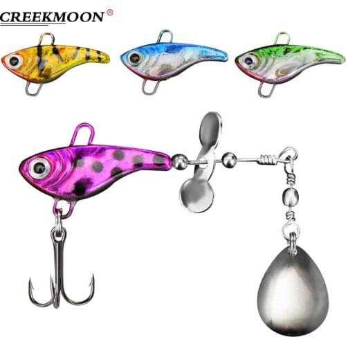 2Pcs Propeller Metal Hard Fishing Lure Prop Blade Composite Rotating Spoon Fly Propeller Spin Bait 8.8cm 11g Lead Jig Head Hooks