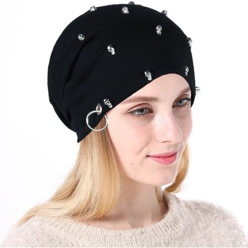 2019 Winter Cap Skull Slouchy Beanie Hats For Women Men Punk Rock Ring Hat Hip Hop Beanies Skullies Caps Cotton Knitted Unisex