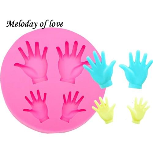 3D Baby hand chocolate DIY fondant baking cake decorating tools silicone mold T0013