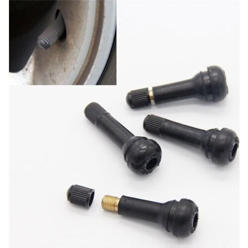 5PCS Black TR413 Tubeless Car Wheel Tire Valve Stems with Caps Tyre Rubber