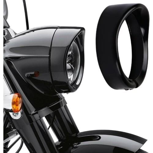 7Inch Headlight Trim Ring, 7" Motorcycle Headlamp Visor Style Trim Rings Decorate Ring for 83-13 Touring
