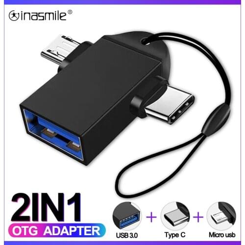 2IN1 Micro usb Male to USB female Cable Converter For Mobile Phone Type C to USB Connector OTG Adapter for U Disk Mouse laptop