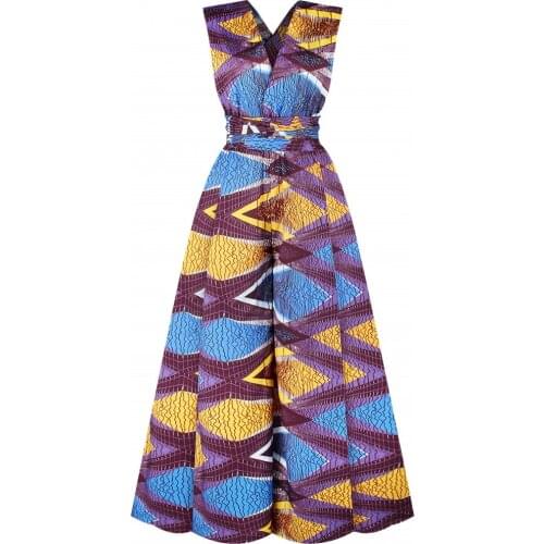 African Ethnic Style Fashion Jumpsuit Print Sexy Party Jumpsuit Spring And Autumn A Variety Of Straps To Wear Wide Leg Jumpsuit