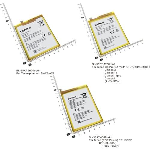 BL-35AT BL-36BT BL-38AT Battery For Tecno phantom 8 AX8 AX7 CX Pro CA C11 CF 7 8 KB3 Camon X i 11pro Air2 Power BP1 POP2 BL-38Ai