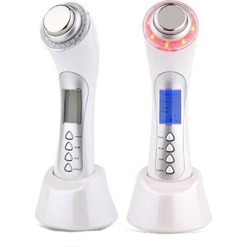 Home use 5 in 1 LED photon facial massager high frequency ultrasonic galvanic facial machine