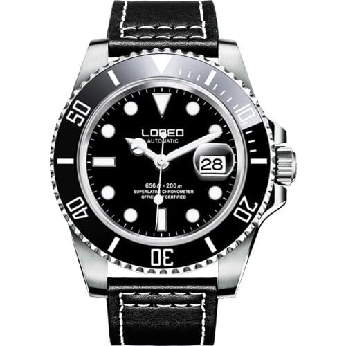 2019 New Design LOREO Watch Luxury Brand Automatic Mechanical Watch Men Diver Watches 200M Waterproof Auto Date Luminous Watches