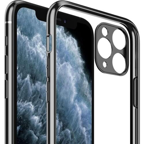 Original Luxury Brand Plating Bumper Phone Case For Apple iPhone 11 Pro Max XR Camera Protection Clear Silicone Shockproof Cover