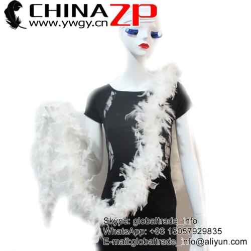 CHINAZP Good Quality 40g 10yards/lot Off White Turkey Feather Chandelle Boa