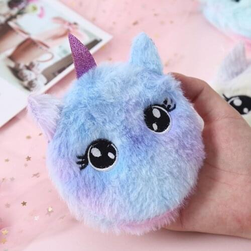 Cute Unicorn Childrens Fanny Pack Girls Coin Purse Bag Plush Toys Gradient Pencil Case Bag Cartoon Coin Purse Travel Pouch Bag