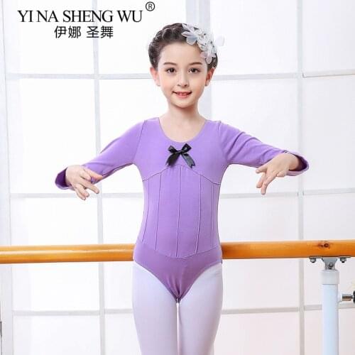 Childs Ballet Costumes Kids Short&Long Sleeve Dance Bodysuit Gymnastics Leotard For Girls Ballet Tutu Ballet Practice Clothes