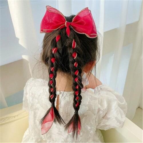 Children Ribbon Lace Bow Kids Hair Accessories Ornament Hair Clips Girls Sweet Barrettes Hairpins Princess Hair Scrunchies