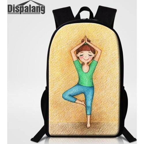 Cute Yoga Girl Print Children School Bags Casual Bookbags for Teens Girls Cartoon Backpack Lightweight Travel Bagpack Back Pack