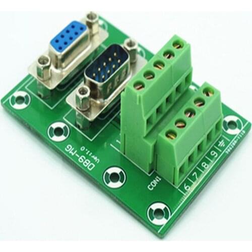 D-SUB DB9 Male / Female Header Breakout Board, Terminal Block, Connector