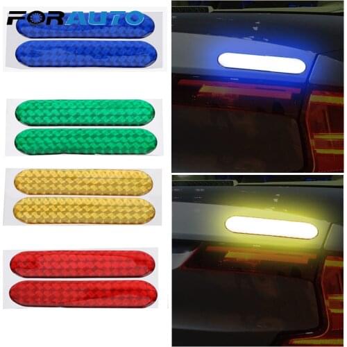 FORAUTO 2pcs Car Reflective Stickers Safety Mark Car Door Sticker Decal Reflective Strips Car-styling Warning Tape 4 Colors