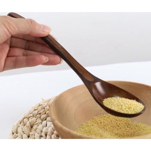 Hot Kitchen Wooden Spoon Japanese Style Soup Spoon Household Rice Porridge Spoons Kitchen Tableware Supplies