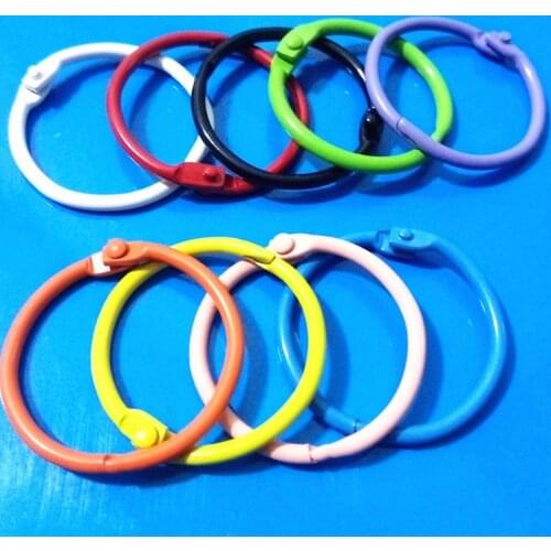 Colorful Open Key Chain Circlip Woven Bag Iron Wire Ring Table Calendar Movable Metal Buckle Baking Paint Binding Book Ring