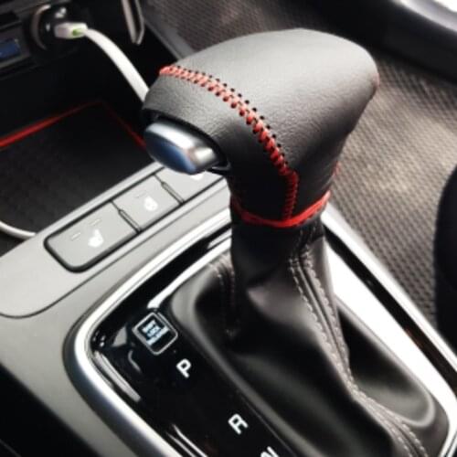 Leather Car Gear Head Shift Knob Protection Cover Case for Kia Rio 4 K2 Sportage QL KX5 Optima K5 Niro 2017 2018 2019