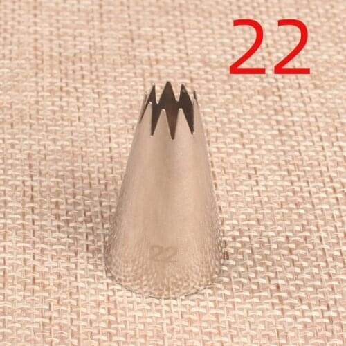 22# Open Star 9-Tooth Cream Decorating Mouth 304 Stainless Steel Baking DIY Tool Small Number