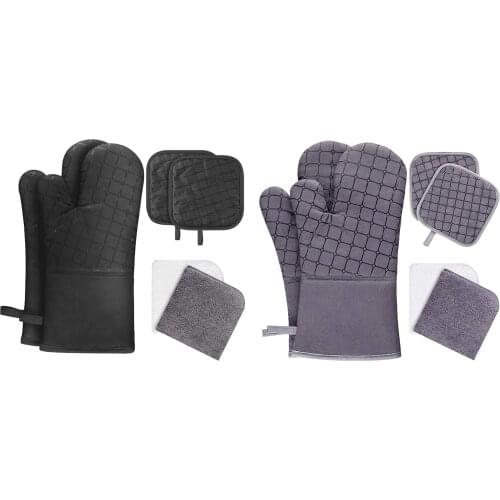 Kitchen Oven Glove Heat Resistant Cooking Mitts Pot Holder Kitchen Gloves for Kitchen Cooking & Baking