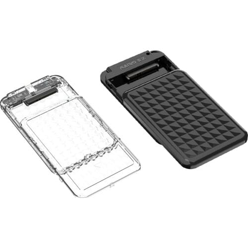 MAIWO K2536C USB 3.1 Type-C Hard Drive Enclosure 5Gbps for 2.5 inch SATA SSD HDD External Box Case HDD Case Transparent/Black