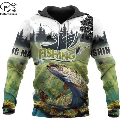 PLstar Cosmos Pike Fishing Outdoor Fashion Mens/Women Sweatshirt Animal 3D Print Hoodies Harajuku Zipper Hooded Casual A6