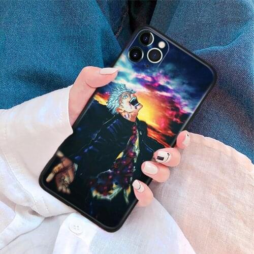 Satoru Gojo Jujutsu Kaisen Anime Manga Soft TPU Glass Phone Case for IPhone SE 6s 7 8 Plus X Xr Xs 11 12 Mini Pro Max Samsung