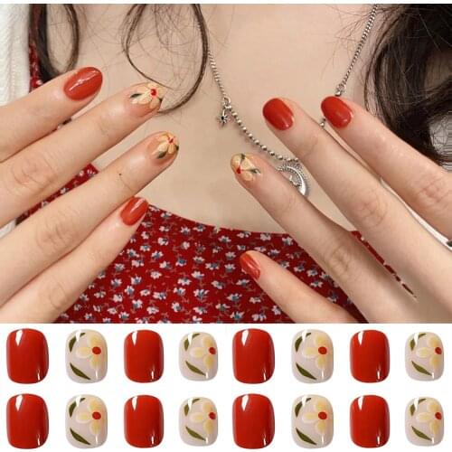 Short Wearing Nail Finished Fake Nail DIY Nail Art Waterproof Detachable Nail Patch 2021 New Sweet Style