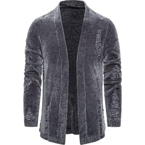 Autumn Winter Mens Knitwear Sweater Casual Cardigan Coat New Design Frayed Knitted Sweater Christmas Mens Sweaters