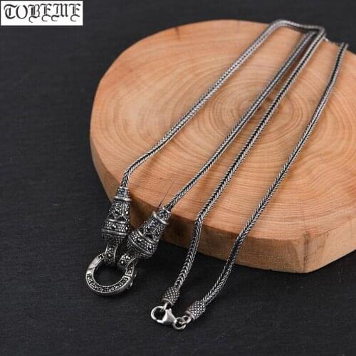 100% 925 Silver Necklace Thailand Silver Chopin Pendant Necklace Solid Sterling Silver Chain Neckace for Pendants