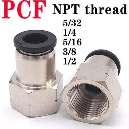 American thread pneumatic quick connector inch hose connector pipe PCF pneumatic quick plug connector NPT1/8 1/4 3/8 1/2