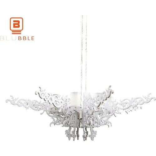 BLUBBLE Dia100cm/130cm Hollow Wing Pendant Lamp Modern Bedroom Lighting Pendant Lights G9 Resin Study Hanglamp