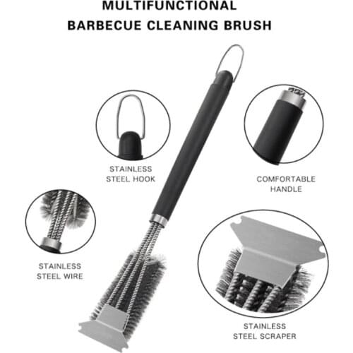 Stainless Steel Spring Barbecue Brush Wire Brush Grill Cleaning Brush Kitchen Cleaning Tool Barbecue Accessories