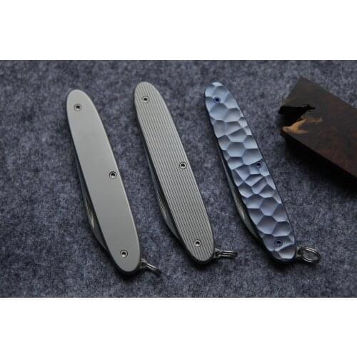 Hand Made Titanium Alloy Scales for 84mm Victorinox Swiss Army Excelsior Red Knife (Scales Only, Knife not Included)