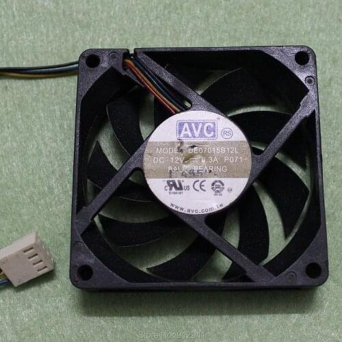 B184 AVC DE07015B12L 7015 70mm x 70mm x 15mm Ball Bearing PWM Cooler Cooling Fan DC 12V 0.3A 4Wire 4Pin Connector