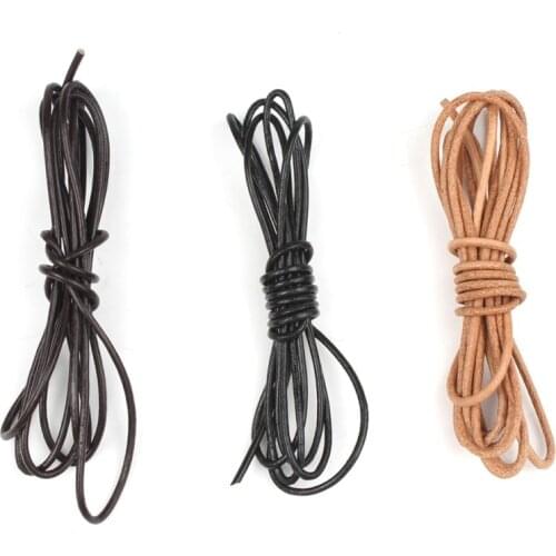 5m Round Leather Cord String Genuine Leather for Jewelry Making DIY Charm Necklace Bracelet Rope Dia 1/1.5/2/3mm Wholesale