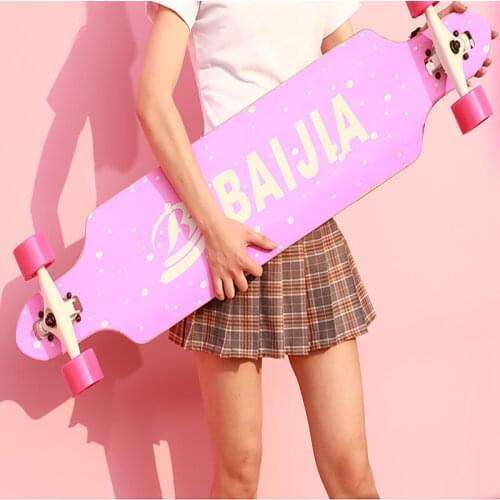 Four Wheeled Skateboards for Teenagers Boys Girls Beginners Highway Professional Long Board Adult Double Warped Long Skateboards