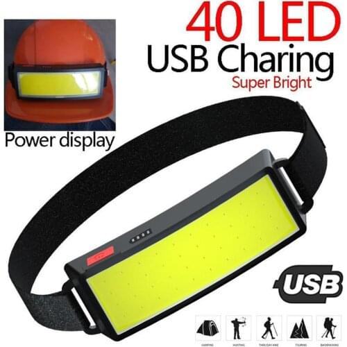Strong Power Cob Led Headlight Usb Rechargeable Headlamp Portable Waterproof Built-in Battery Night Running Head Lamp Light Spot