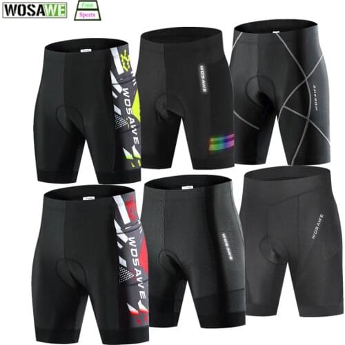 WOSAWE Mens Cycling Shorts Tights 5D Gel Pad Shock Absorption Bicycle MTB Clothing Bike Shorts Riding Downhill Shorts