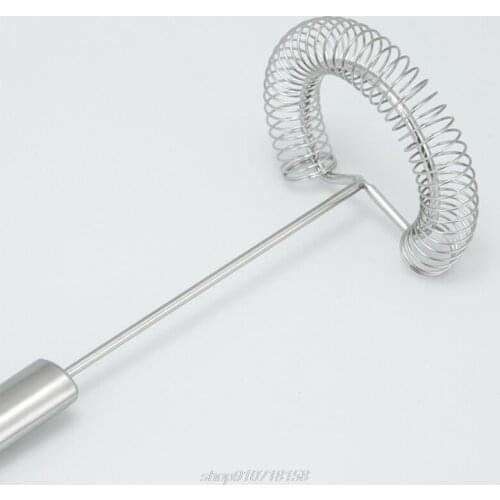 Egg Whisk Stainless Steel Semi-Automatic Handhold Push-Type Egg Beater, Non-Electric Household Silent Blender A01 21 Dropship