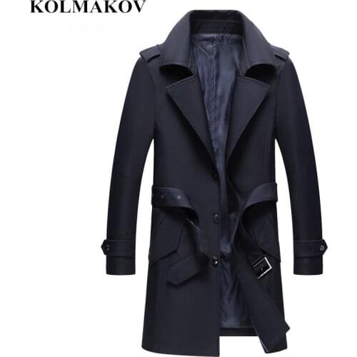 KOLMAKOV 2020 Spring New Mens Business Jacket High Quality Mans Trench Coat Slim Fit Men Casual Windbreaker Dress Coat M-4XL