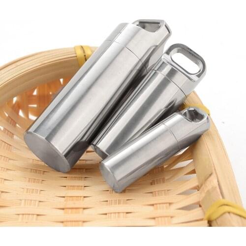 Waterproof Survival Pill Bottle Titanium Alloy Medicine Pill Box Outdoor Camping Sealed Drug Cigarette Warehouse Seal Cabin