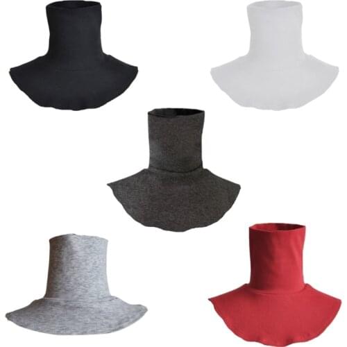 Women Men Simple Solid Color Dickey False Fake Collar Turtleneck Detachable Cotton Half Top High Neck Cover Loop Scarf Dropship