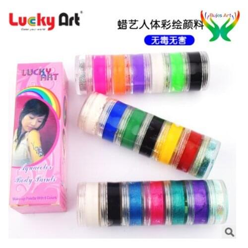 Wax 6 color/set Normal / Pearlescent / fluorescent color suit body color paint face painting can be washed and dried quickly