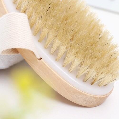 Bathing Brush Dry Skin Body Soft Natural Bristle SPA Brush Without Handle Wooden Bath Shower Brush SPA Exfoliating Body Brush